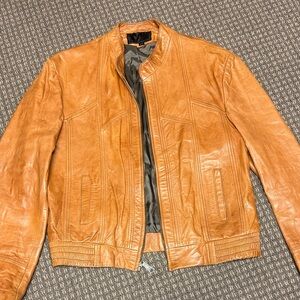 Vintage Men's Tan Leather Jacket